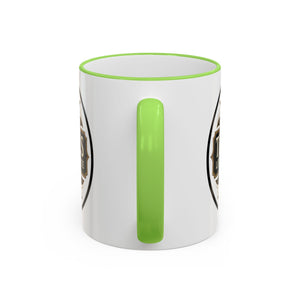 Accent Rim & Handle Coffee Mug — Tropics Lifestyle Coffee Pearl/Palm Logo