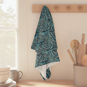 Tropical Microfiber Coffee/Tea Towel – Octopus, Nautical Ocean Blue