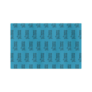 Tropical Microfiber Coffee/Tea Towel — Coffee Brand Mono Logo, turquoise