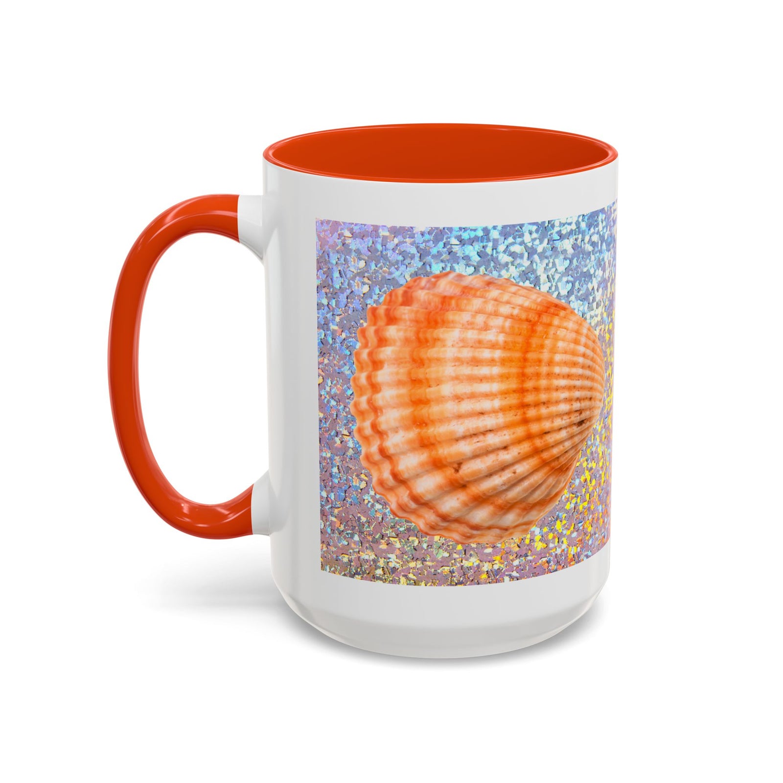Colorful Mugs (11oz, 15oz), Disco Orange Scallop