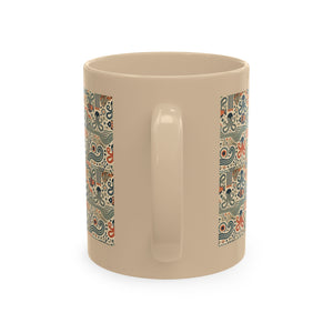 Tropical Coffee Mug — 'Tropics Lifestyle Coffee' Floral Parrot Ceramic Mug