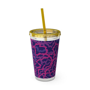 Tropical Tumbler with Straw | 16 oz: Coral Threads, Heatwave