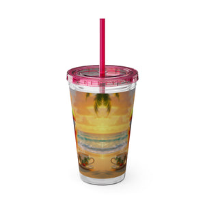 Tropical Tumbler with Straw | 16oz: Tiki the Parrot