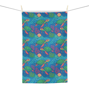 Tropical Microfiber Coffee/Tea Towel – Sea Turtles in Ocean