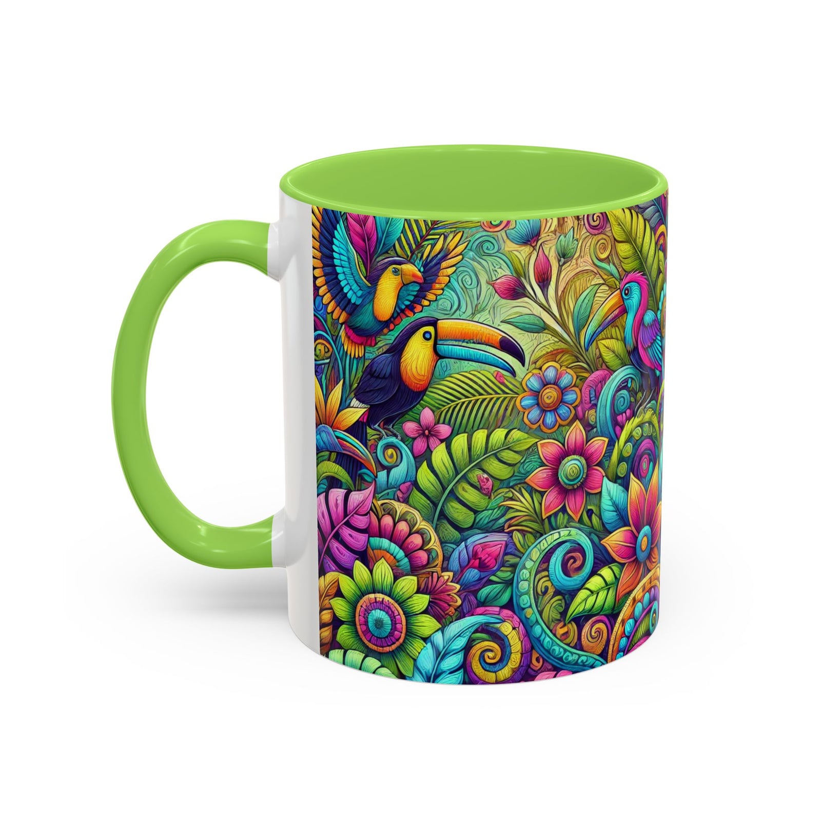 Accent Color Coffee Mug, Many Colors - 11oz & 15oz / Rainforest Music