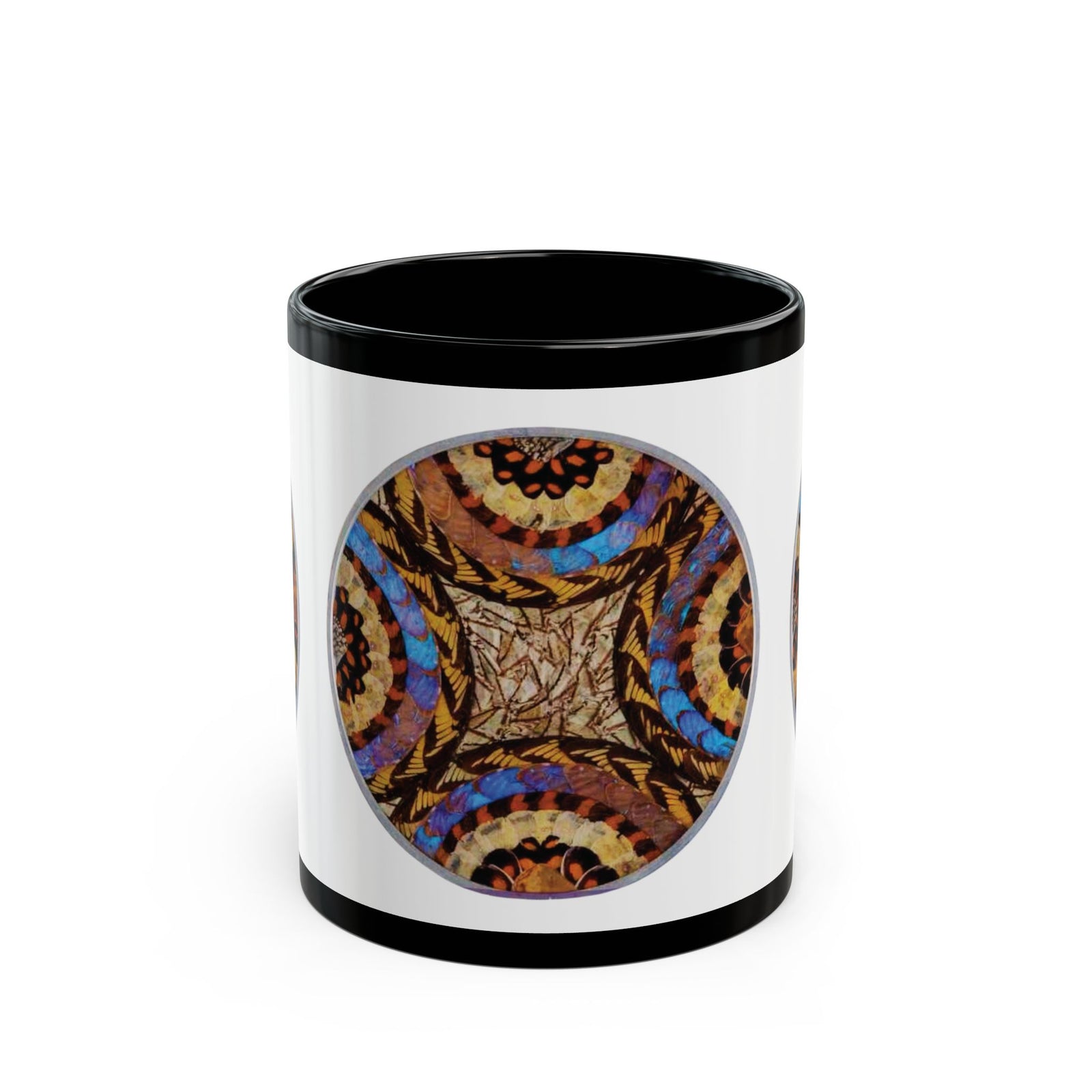 Black Coffee Mug - Real Butterfly Wing Plate #3