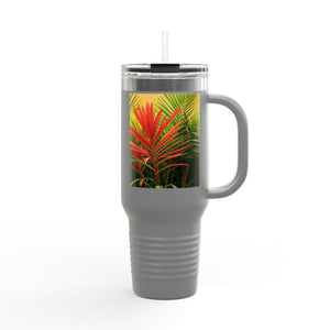 Red Flame Palms Insulated Travel Mug - 40oz - Perfect for Outdoor Adventures