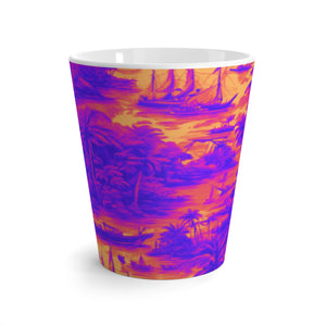 Latte White Mug - Perfect for Plant Lovers & Coffee Enthusiasts / Heatwave Tropical Toile