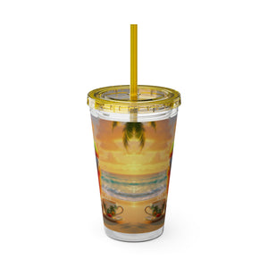 Tropical Tumbler with Straw | 16oz: Tiki the Parrot