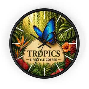 Tropical Forest Wall Clock — Colorful Parrots & Lush Jungle Art
