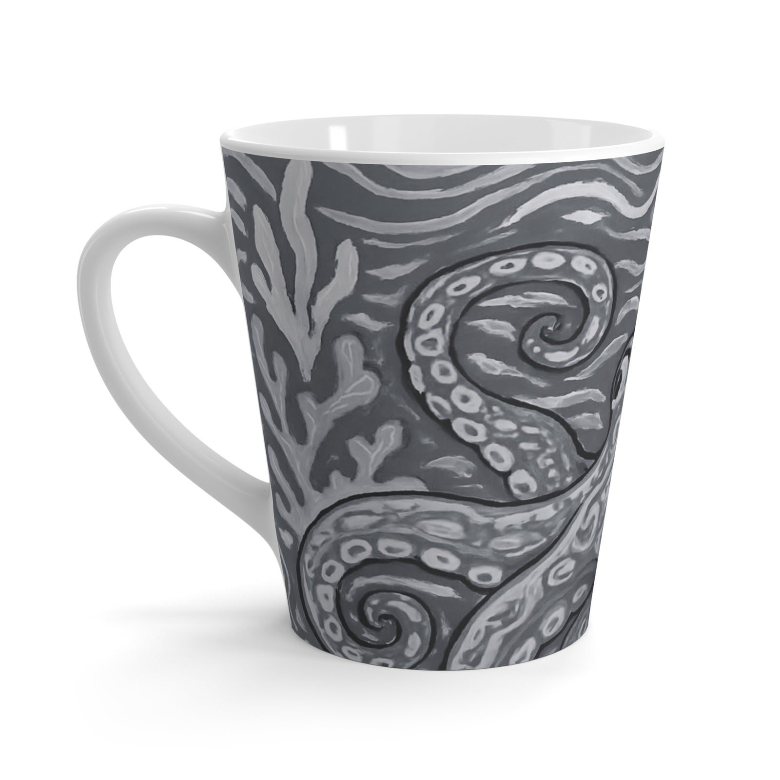 Latte White Mug - Noir Kraken Joe