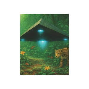 Metal Art Sign — Jungle UFO & Jaguar