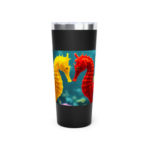 22oz Insulated Tumbler/Vacuum Copper Travel Cup ~ Seahorses in Love