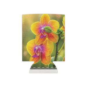 Orchid Bloom Can Cooler — Floral Insulated Beer Koozie
