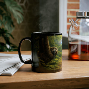 Black Coffee Mug - UFO & Sloth