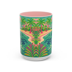 Accent Coffee Mug (11, 15oz), 8 Colors - Jum[mg Dolphins