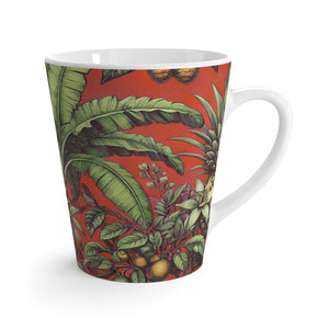 Latte White Mug - Tropical Fruit, Red