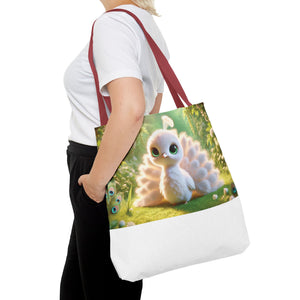 Baby White Peacock/White Trio Tote Bag - 3 Sizes