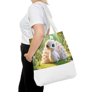 Baby White Peacock/White Trio Tote Bag - 3 Sizes