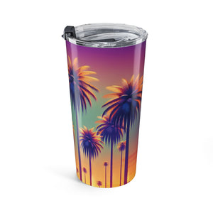 20oz Tumbler— Tropical Sunset Palms Insulated Travel Mug