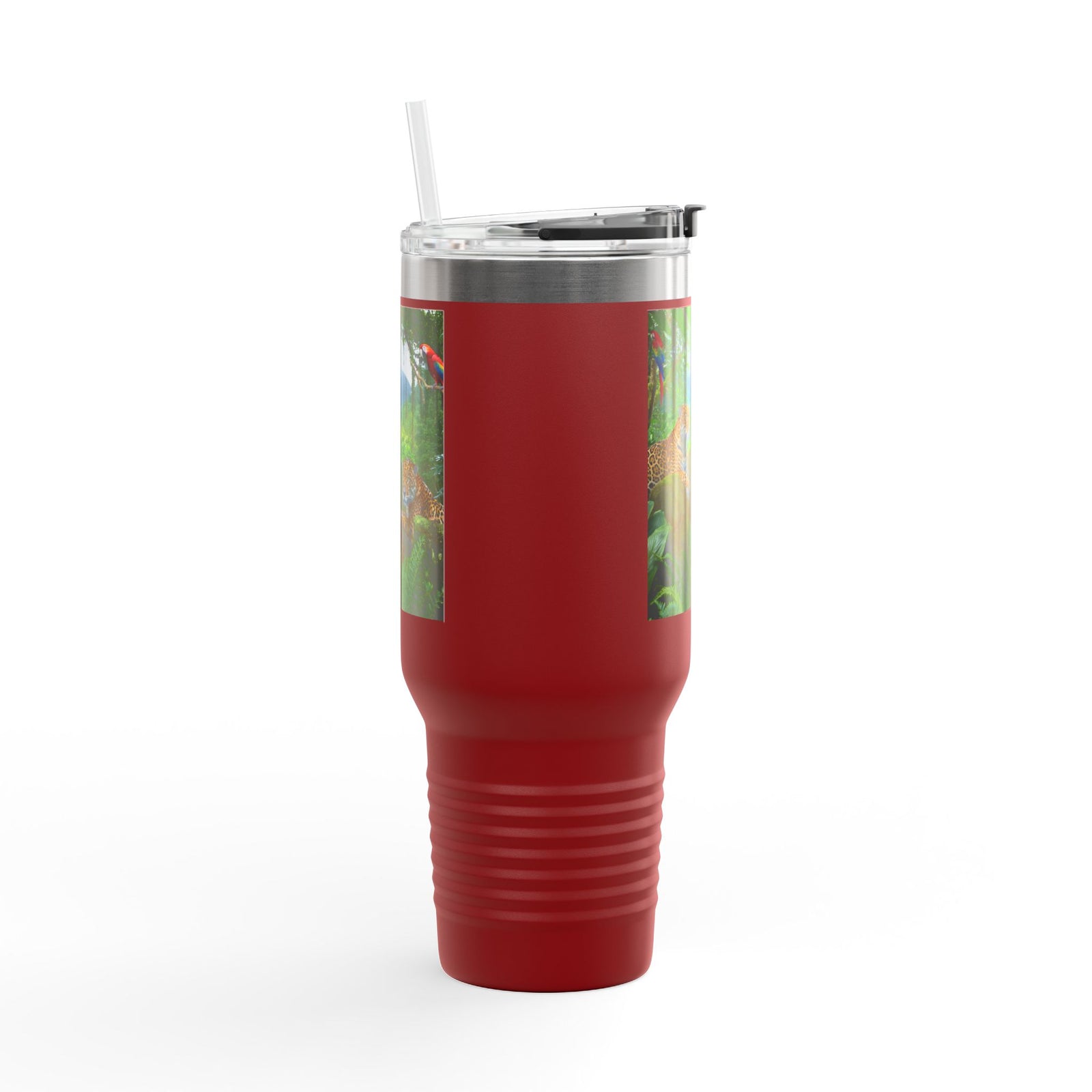 Jaguars and Parrots Insulated Travel Mug - 40oz - Perfect for Outdoor Adventures