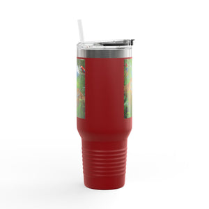 Insulated Travel Mug, 40oz / Jaguars and Parrots - Perfect for Outdoor Adventures