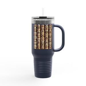 Funny Tiki Totems Insulated Travel Mug - 40oz - Perfect for Outdoor Adventures