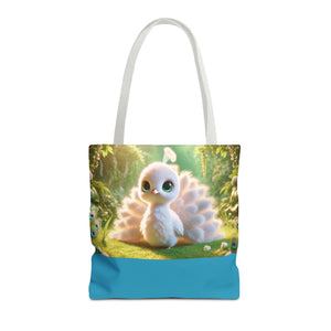 Baby White Peacock Trio Tote Bag - 3 Sizes