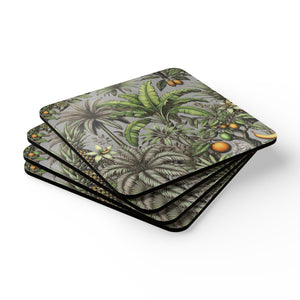 Coaster Set/4 - Tropical Fruit, Grey