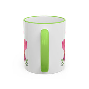 Accent Rim & Handle Mug – Pink Orchids