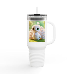 Insulated Travel Mug, 40oz / Baby White Peacock - Perfect for Outdoor Adventures