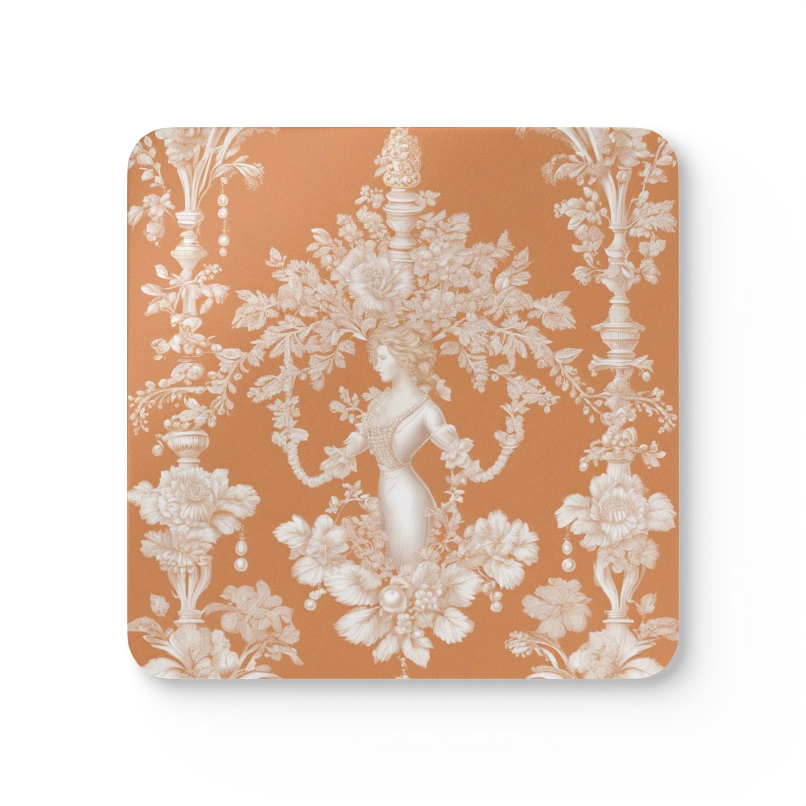 Coaster Set/4 - Pearl Lady Toile, Melon