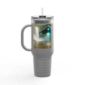 Insulated Travel Mug, 40oz / UFO & Waterfall