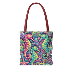 Seahorse Trio Tote Bag, Brights - 3 Sizes