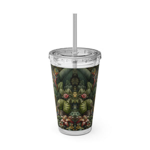 Tropical Tumbler with Straw | 16 oz: Rainforest Rabbit Outing