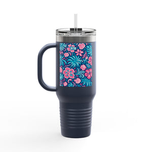 Insulated Travel Mug, 40oz / Beach Dreams, Turquoise