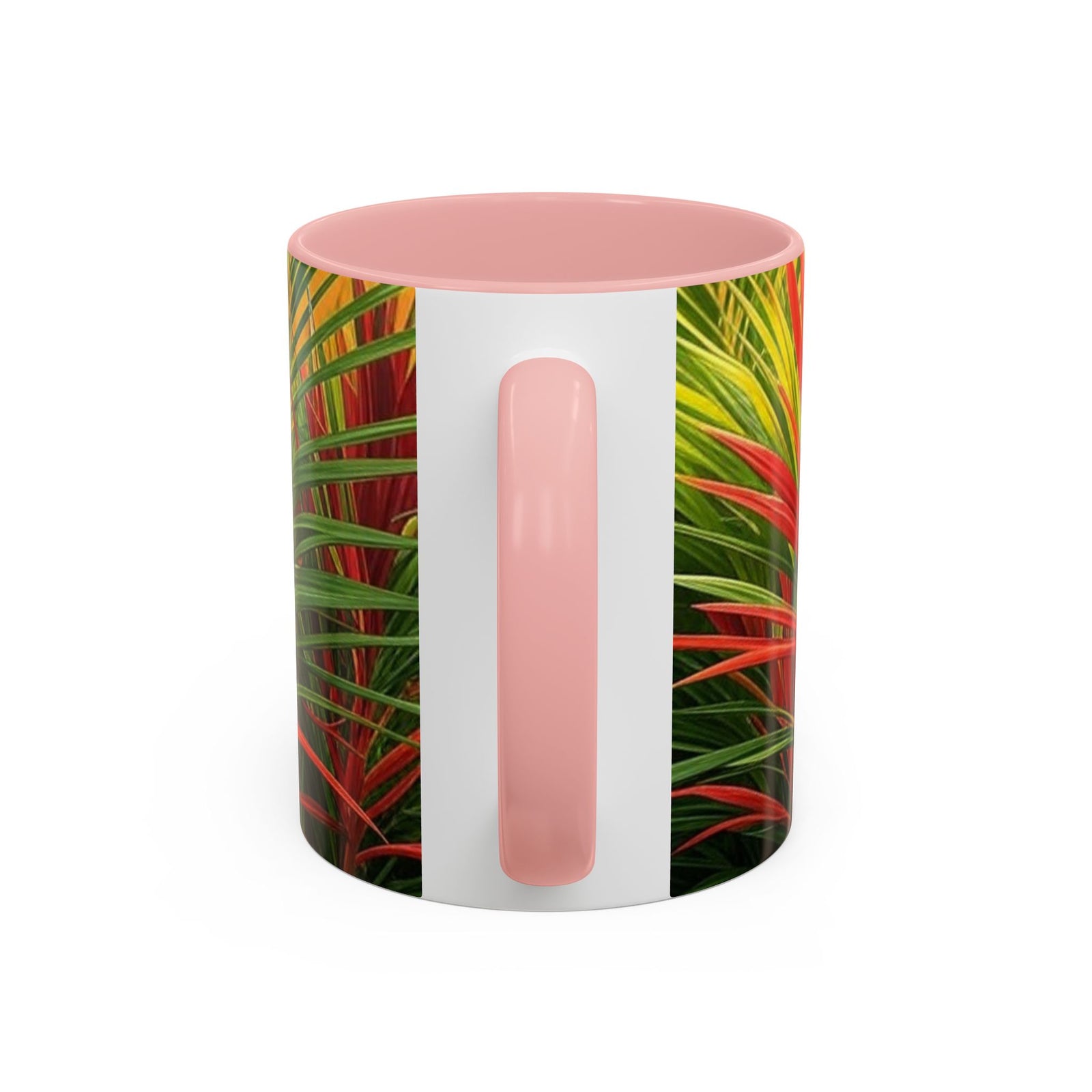 Accent Coffee Mug (11, 15oz), 8 Colors - Red Flame Palm