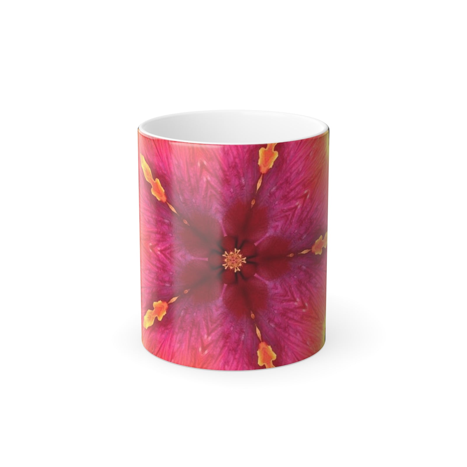 Color Morphing Mug, 11oz, Hibiscus Kaleidoscope #1
