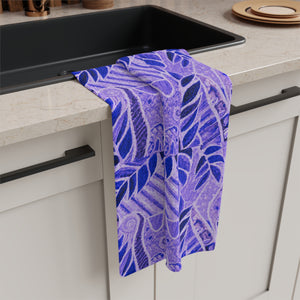 Tropical Microfiber Coffee/Tea Towel ~ Botanical Amazon Whimsy, Lavender