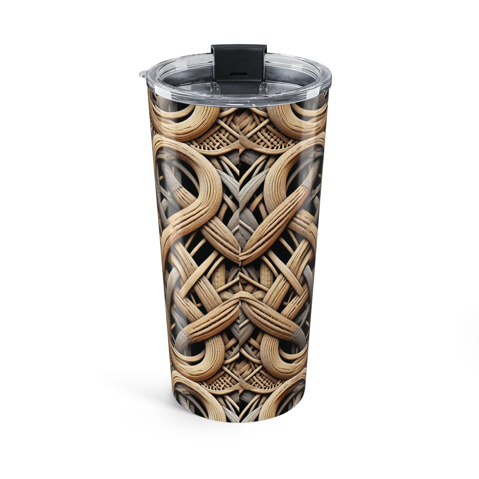 20oz Tropical Tumbler, Stainless Steel - Beach Wicker