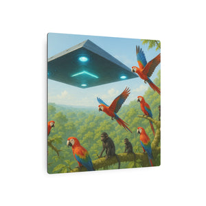 Metal Art Sign/Wall Art — UFO & Parrots