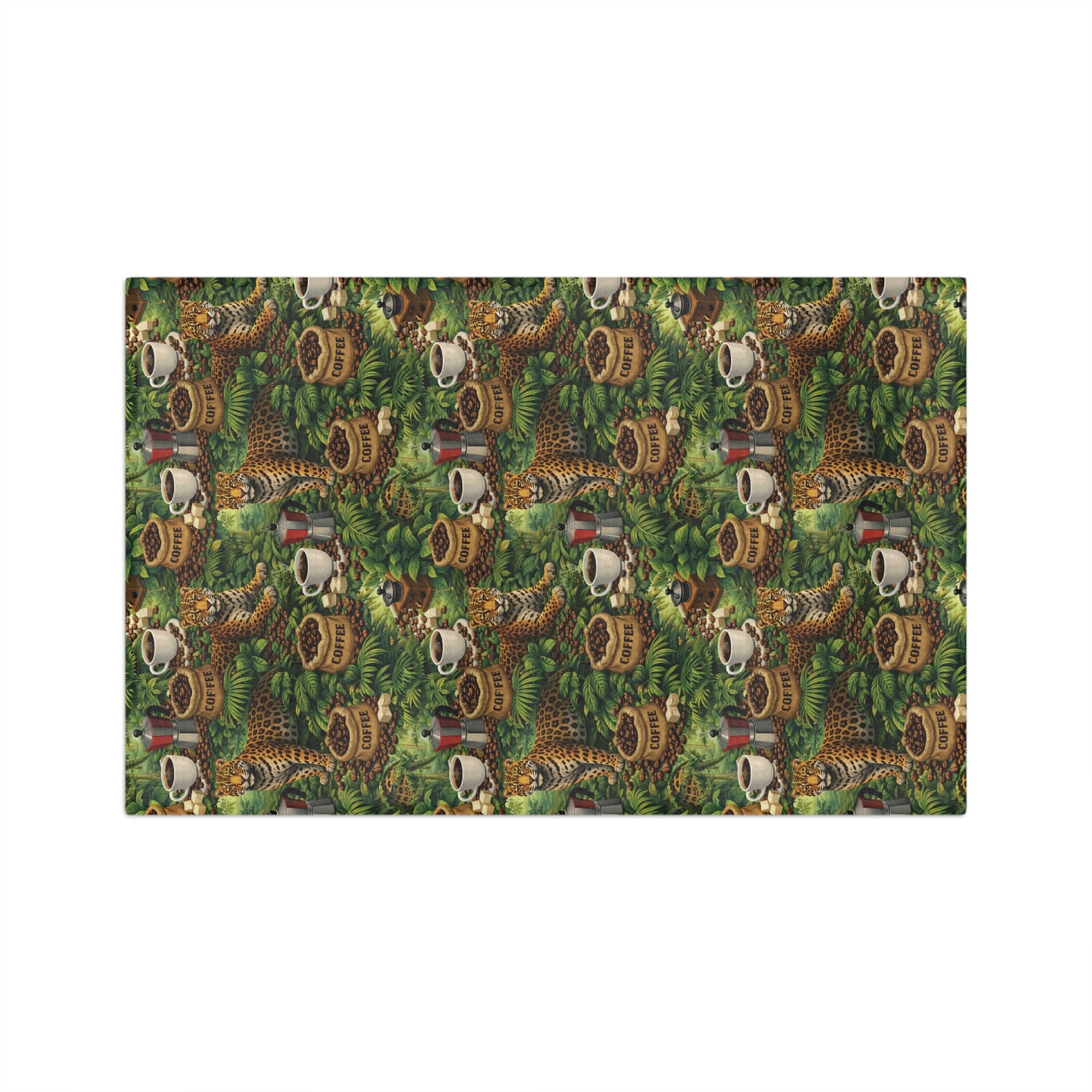 Tropical Microfiber Coffee/Tea Towel – Jungle Big Cats & Coffee