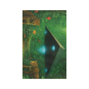 Microfiber Coffee/Tea Towel – UFO in Jungle with Big Cats