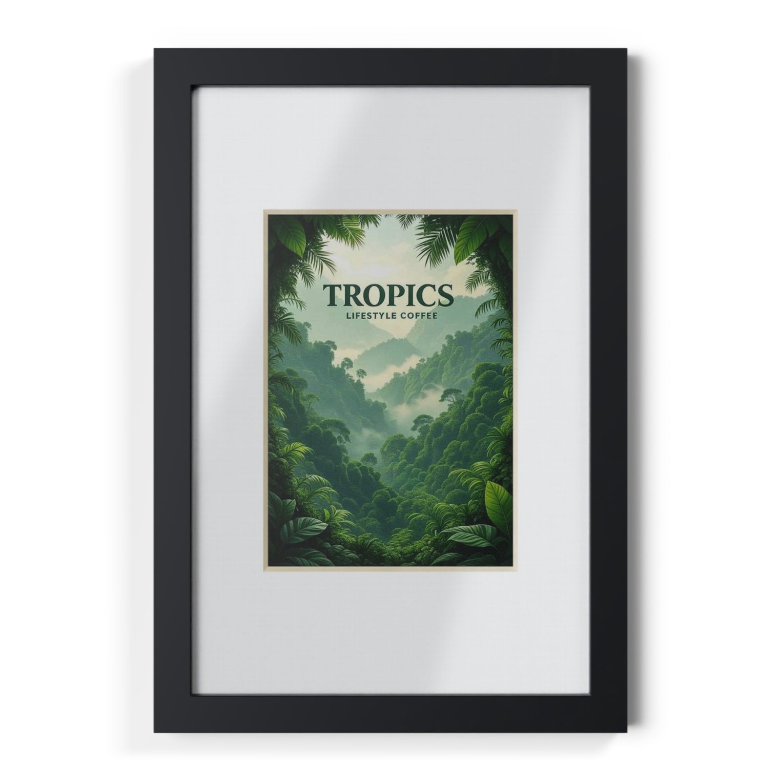 Tropics Lifestyle Coffee Framed Art Print — Rainforst Misty, Valley Poster (Our Brand)