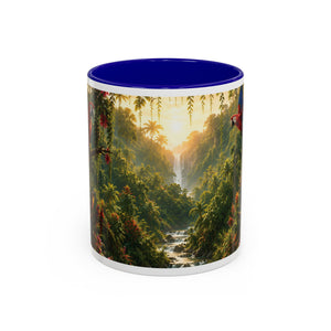 Tropical Waterfall Mug – Lush Jungle Scenic Accent Coffee Cup (11oz/15oz)
