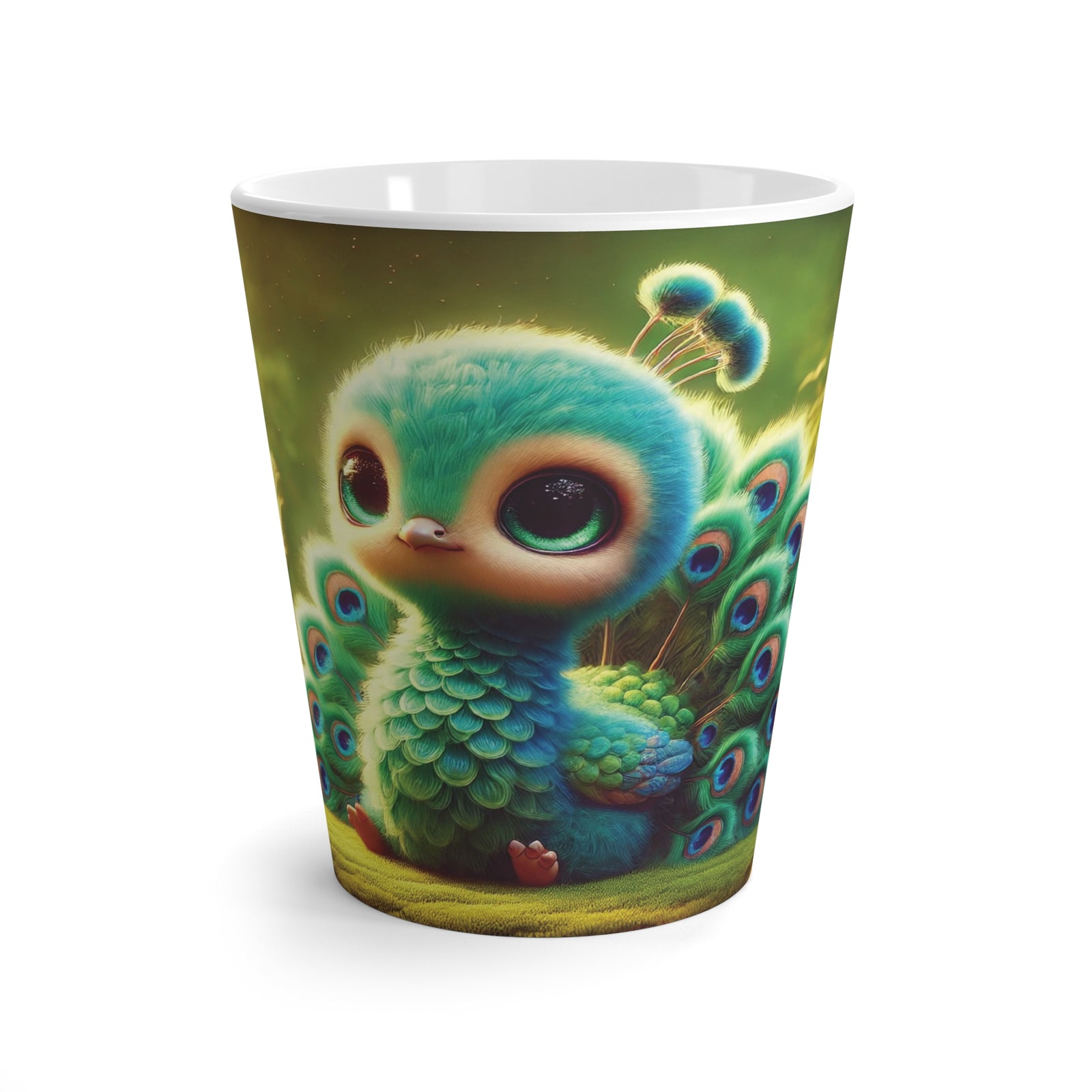 Latte White Mug - Baby Peacock