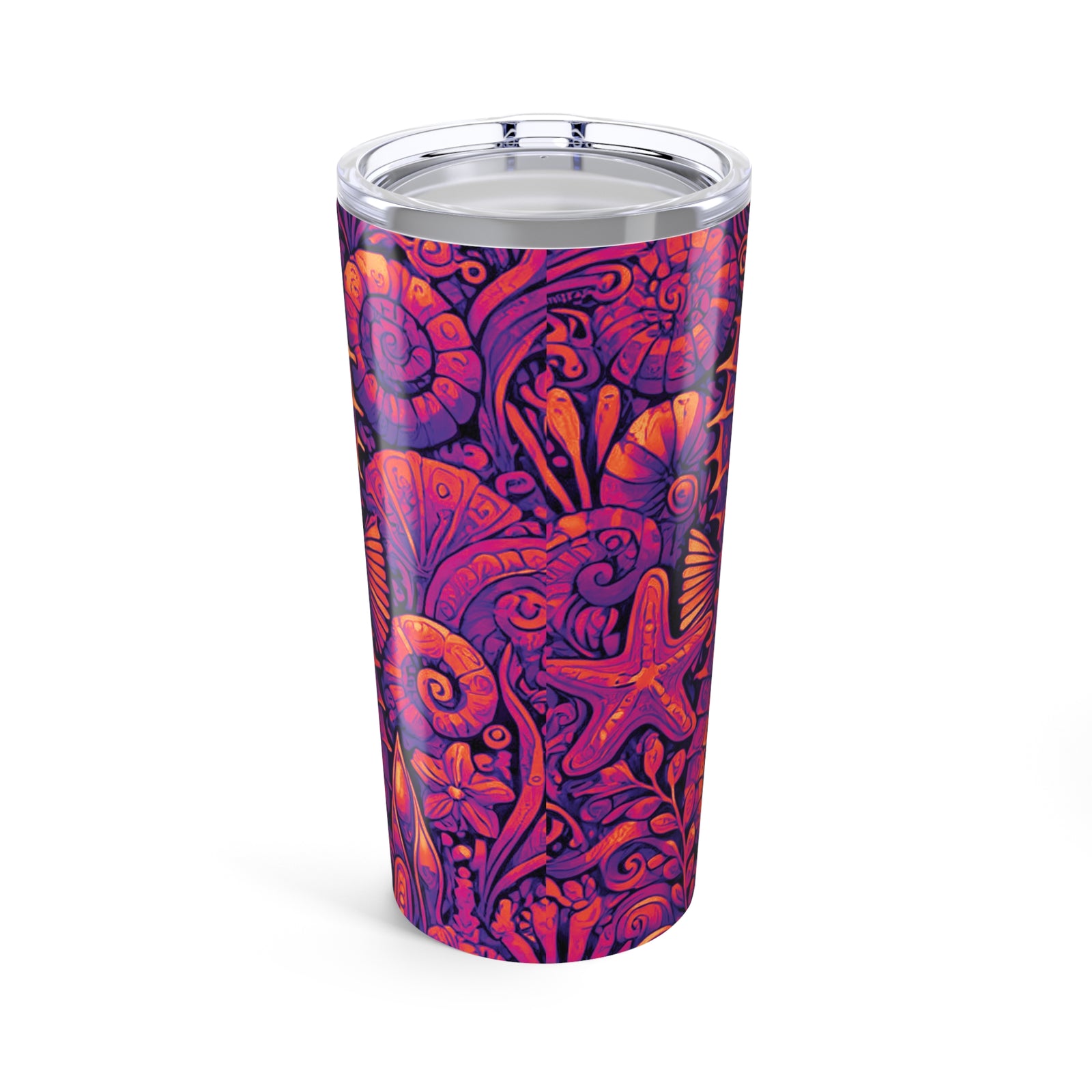 20oz Tropical Glossy Tumbler, Stainless Steel / Seahorse Trio, Heatwave