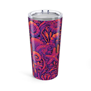 20oz Tropical Glossy Tumbler, Stainless Steel / Seahorse Trio, Heatwave