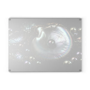 Glass Coffee Station Tray — Iridescent Black Pearl Oyster