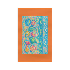 Tropical Microfiber Coffee/Tea Towel – Coastal Seashell Glow, Crusta Orange